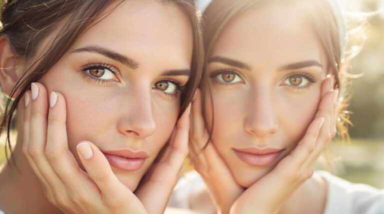 couleur de cheveux yeux marrons peau clair