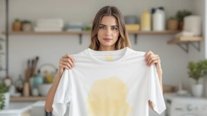 tache jaune sur vetement blanc apres lavage