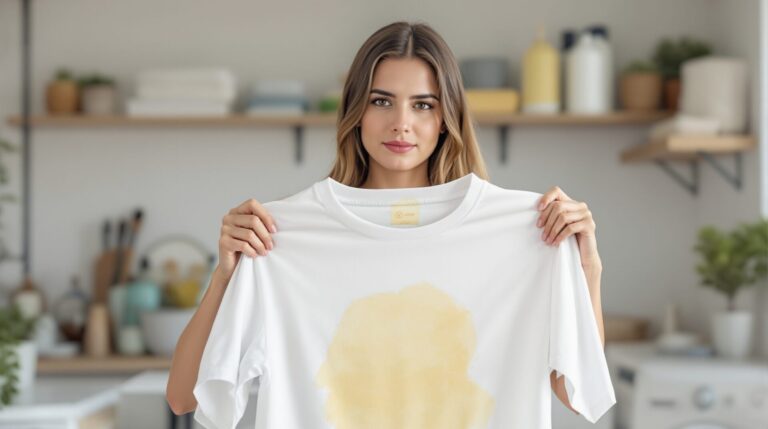 tache jaune sur vetement blanc apres lavage